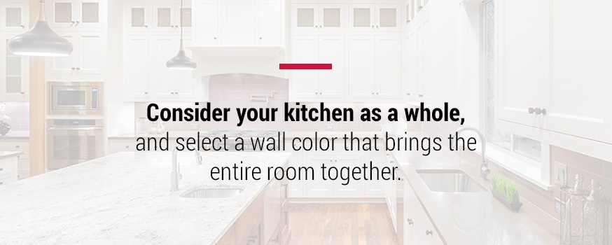 Consider your kitchen as a whole when selecting wall colors