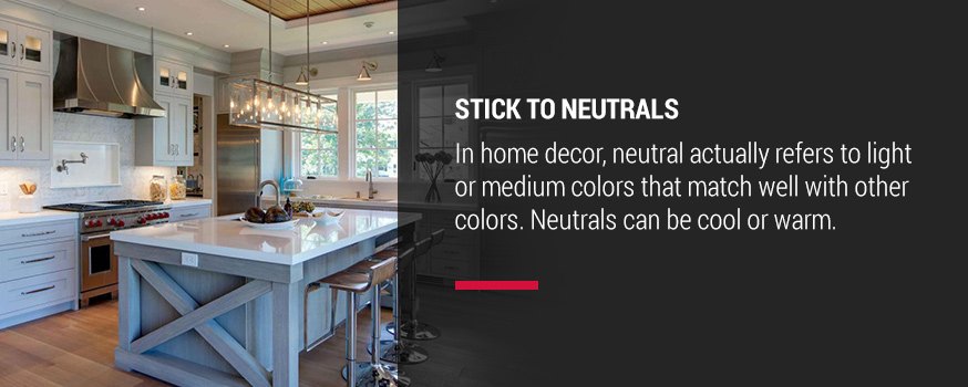 Stick to neutrals when choosing kitchen color