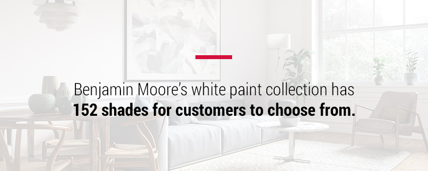 Benjamin Moore's white paint collection has 152 shades to choose from