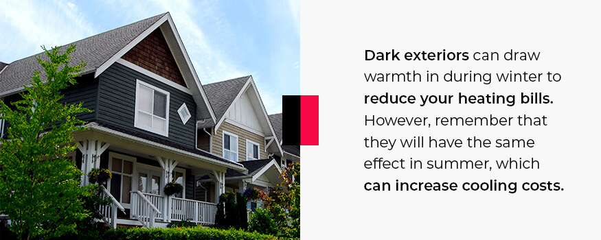 Impact of dark exterior paint colors