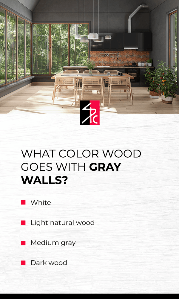 Wood Goes With a Variety of Different Gray Colored Walls