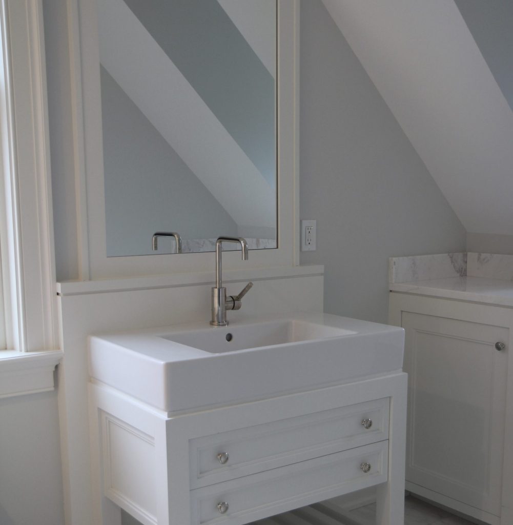 Bathroom vanity paint finish at Elwil Road painting project